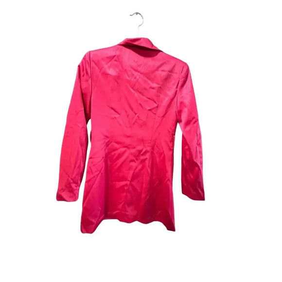 NWT Nasty Gal Pink Button Up Trailblazer Beited Mini Dress Size 6 - Picture 3 of 7